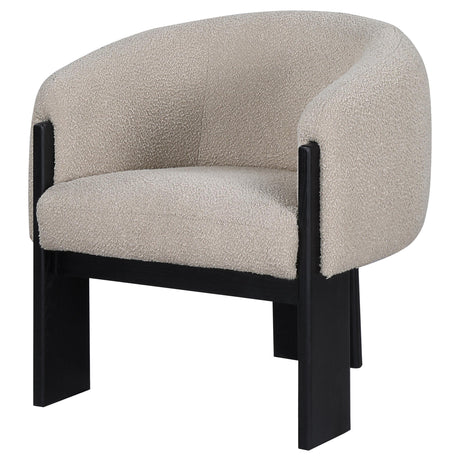  Coaster Furniture Valdez 903165 Boucle Upholstered Barrel Back Accent Chair - Beige IMAGE 3
