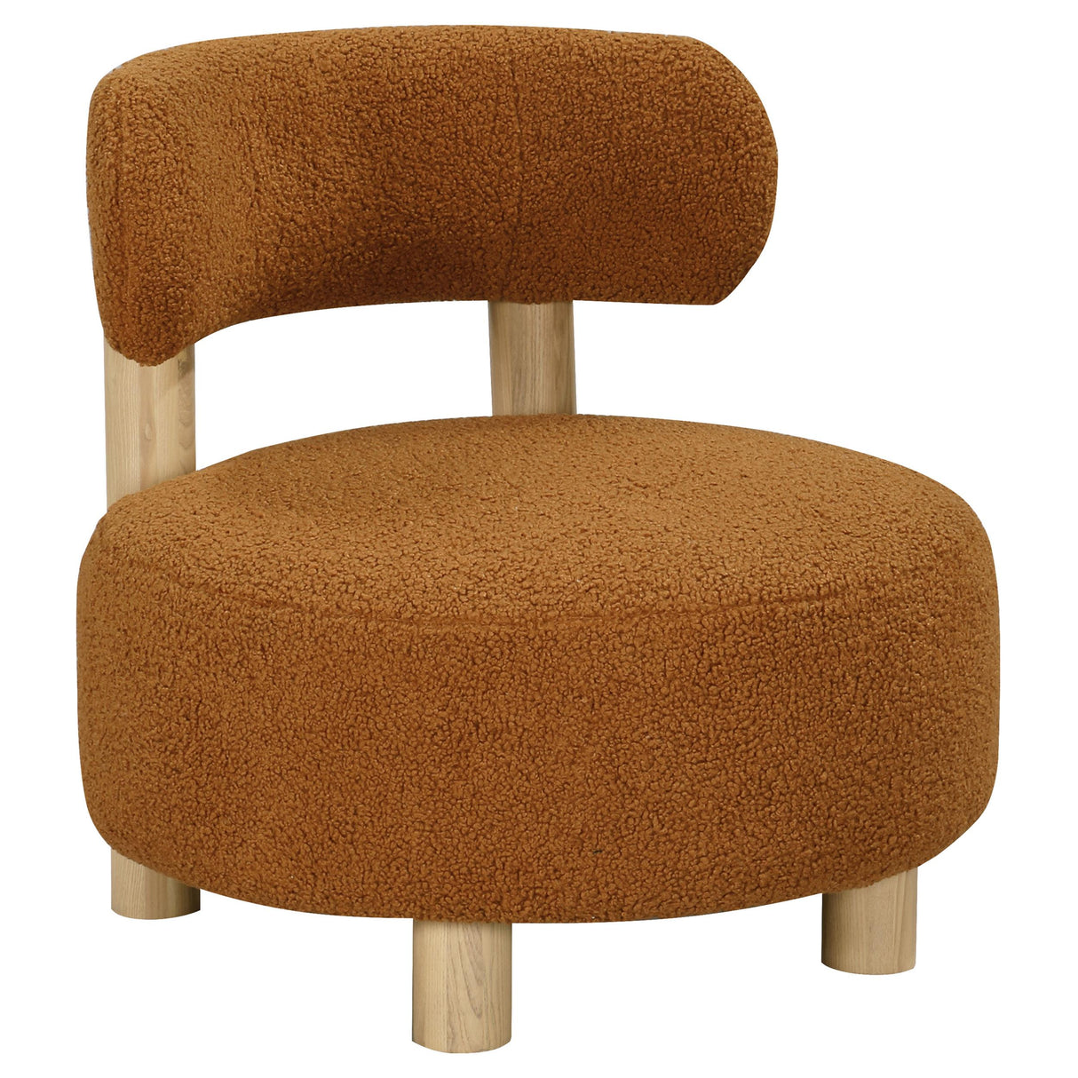  Coaster Furniture Zonie 903167 Boucle Upholstered Barrel Back Accent Chair - Orange IMAGE 1