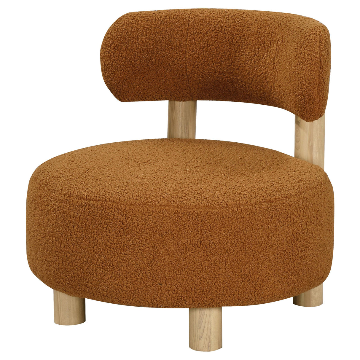  Coaster Furniture Zonie 903167 Boucle Upholstered Barrel Back Accent Chair - Orange IMAGE 3