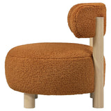  Coaster Furniture Zonie 903167 Boucle Upholstered Barrel Back Accent Chair - Orange IMAGE 4