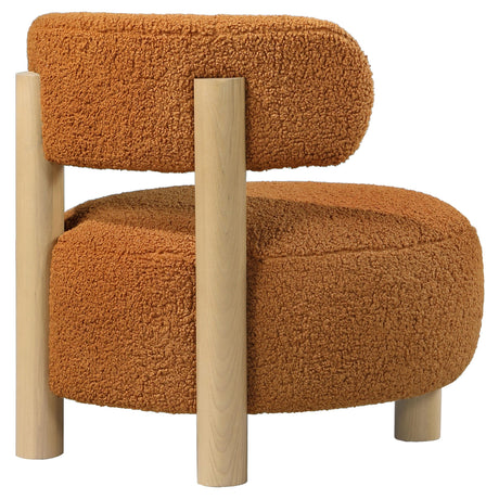  Coaster Furniture Zonie 903167 Boucle Upholstered Barrel Back Accent Chair - Orange IMAGE 7