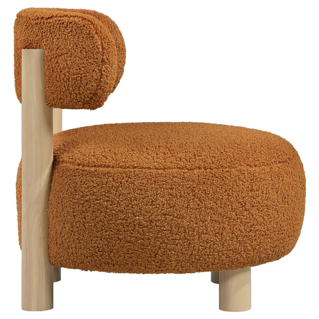  Coaster Furniture Zonie 903167 Boucle Upholstered Barrel Back Accent Chair - Orange IMAGE 8