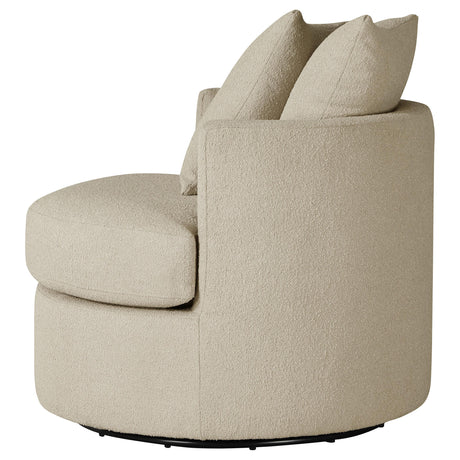  Coaster Furniture Debbie 902274 Upholstered Swivel Accent Chair - Camel IMAGE 4