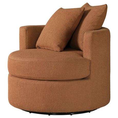  Coaster Furniture Debbie 902275 Upholstered Swivel Accent Chair - Burnt Orange IMAGE 3