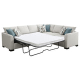  Coaster Furniture Ashford 500818 Chenille Upholstered Sleeper Sectional Sofa - Greige IMAGE 2