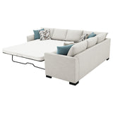  Coaster Furniture Ashford 500818 Chenille Upholstered Sleeper Sectional Sofa - Greige IMAGE 5