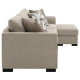  Coaster Furniture Storey 504778 Upholstered Sleeper Sectional Chaise Sofa - Camel IMAGE 12