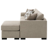  Coaster Furniture Storey 504778 Upholstered Sleeper Sectional Chaise Sofa - Camel IMAGE 9