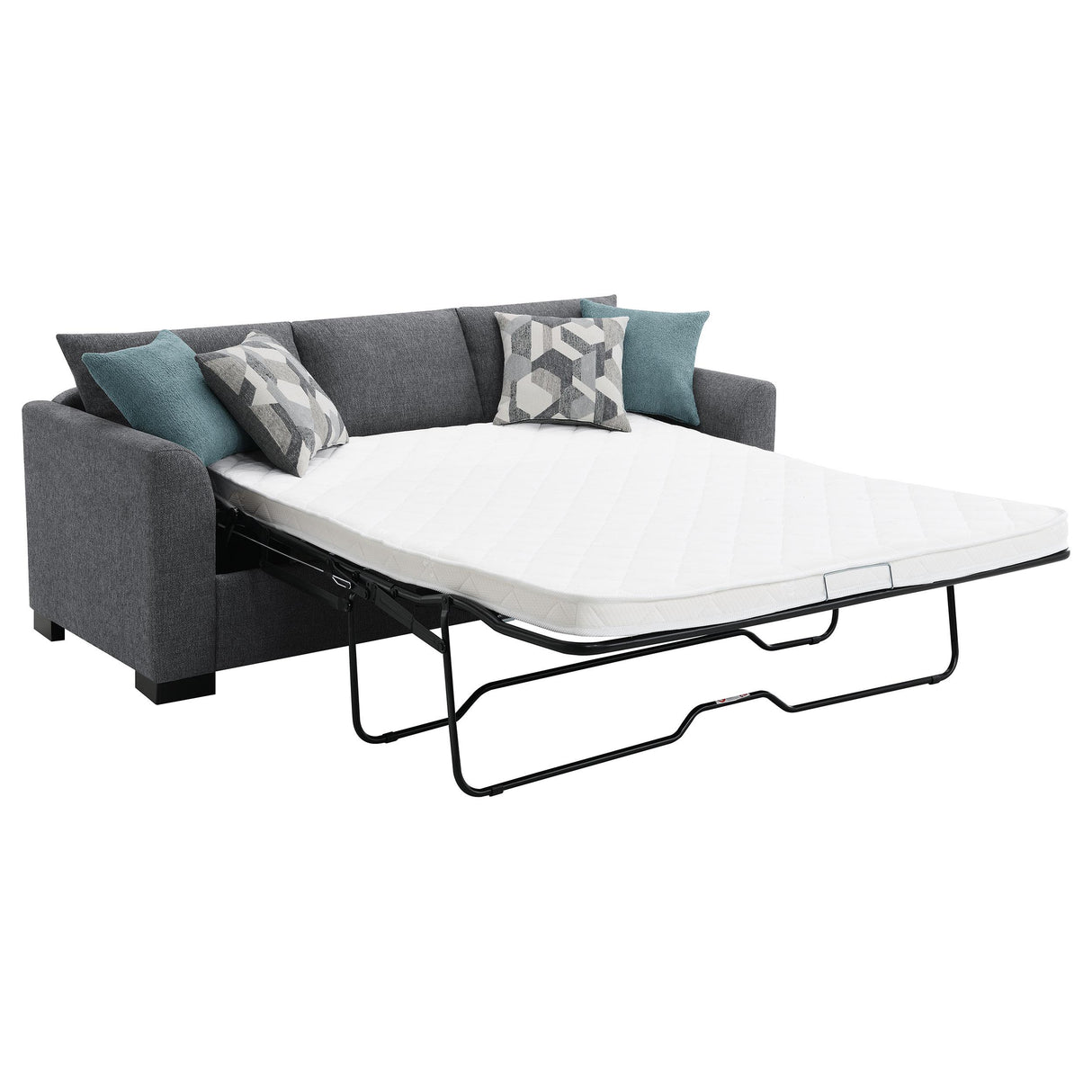  Coaster Furniture Storey 504779 Upholstered Sleeper Sectional Chaise Sofa - Grey IMAGE 3