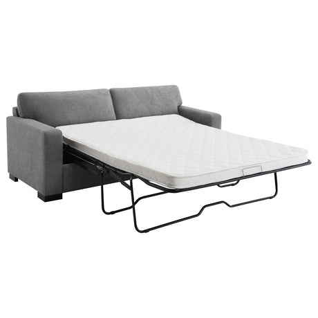  Coaster Furniture Simpson 360050 Upholstered Sofa Sleeper with Queen Mattress - Grey IMAGE 2
