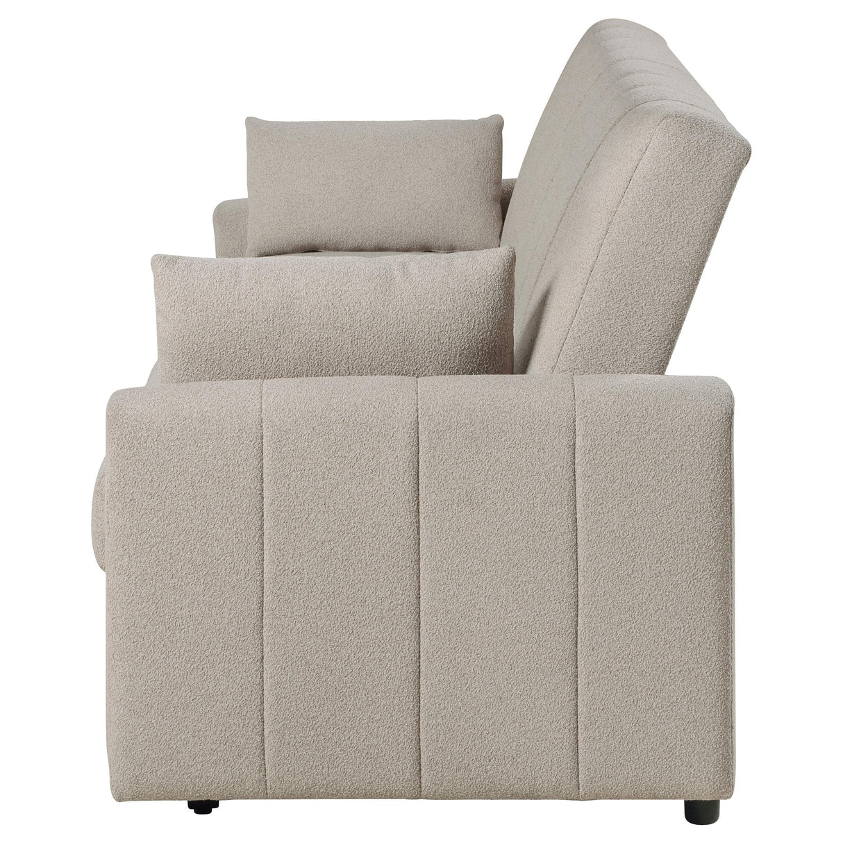  Coaster Furniture Portland 350142 Boucle Upholstered Sleeper Sofa Bed - Latte IMAGE 6