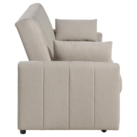  Coaster Furniture Portland 350142 Boucle Upholstered Sleeper Sofa Bed - Latte IMAGE 9