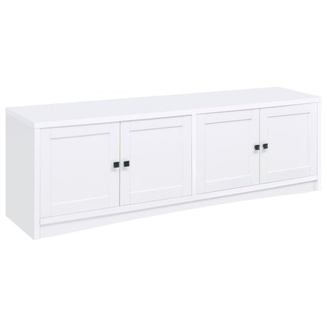  Coaster Furniture Laughlin 724113 4-door Engineered Wood 78-inch TV Stand - White IMAGE 1