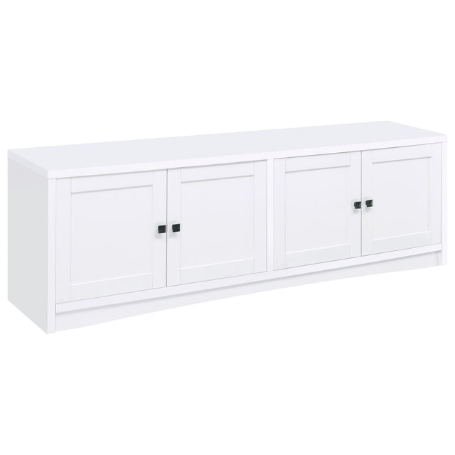 Coaster Furniture Laughlin 724113 4-door Engineered Wood 78-inch TV Stand - White IMAGE 1