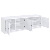  Coaster Furniture Laughlin 724113 4-door Engineered Wood 78-inch TV Stand - White IMAGE 2