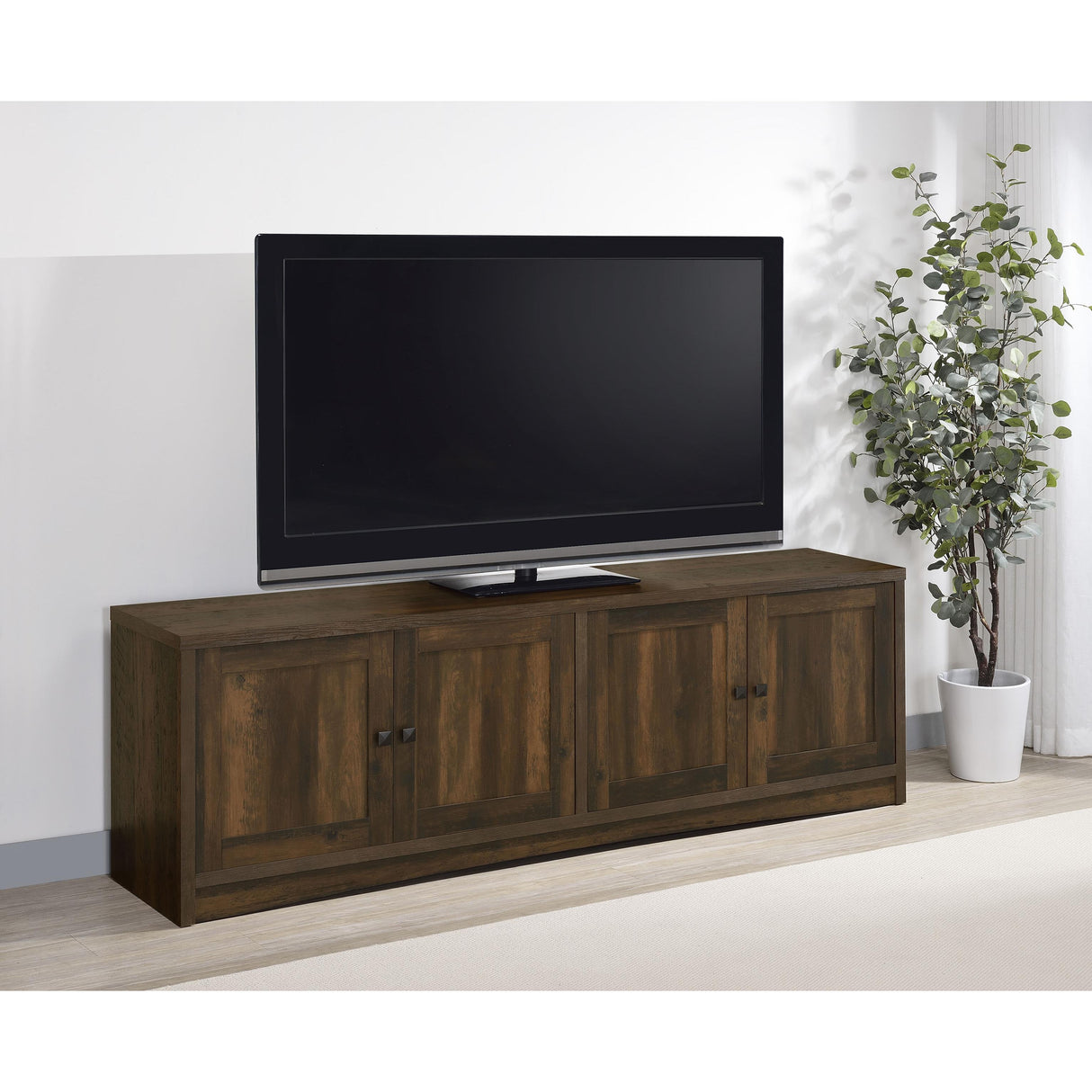  Coaster Furniture Laughlin 724123 4-door Engineered Wood 78-inch TV Stand - Dark Pine IMAGE 11