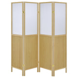 Coaster Furniture Mattison 960121 4-Panel Room Divider Folding Shoji Screen - Natural IMAGE 2