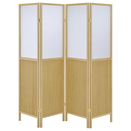  Coaster Furniture Mattison 960121 4-Panel Room Divider Folding Shoji Screen - Natural IMAGE 2