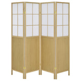  Coaster Furniture Edwards 960123 4-Panel Room Divider Folding Shoji Screen - Natural IMAGE 2