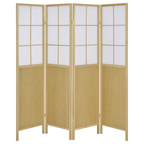  Coaster Furniture Edwards 960123 4-Panel Room Divider Folding Shoji Screen - Natural IMAGE 3