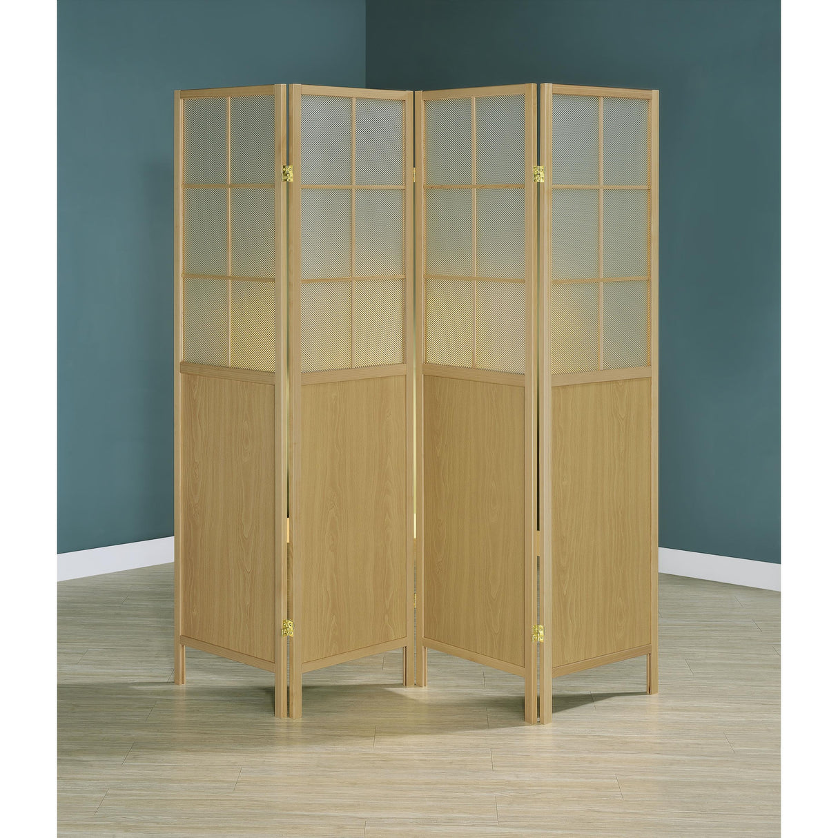  Coaster Furniture Edwards 960123 4-Panel Room Divider Folding Shoji Screen - Natural IMAGE 5
