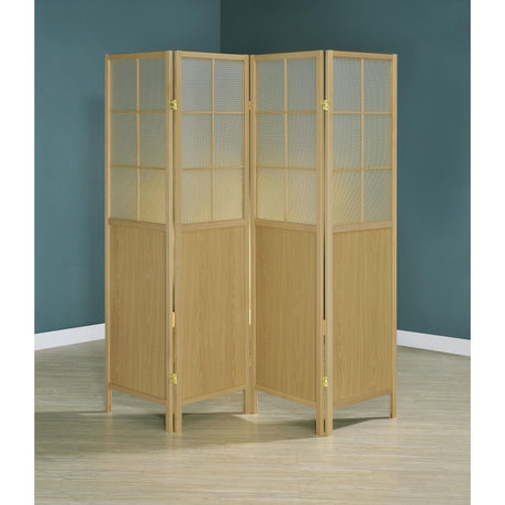  Coaster Furniture Edwards 960123 4-Panel Room Divider Folding Shoji Screen - Natural IMAGE 5