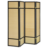  Coaster Furniture Pearce 961648 4-panel Bamboo Room Divider Folding Screen - Natural IMAGE 1