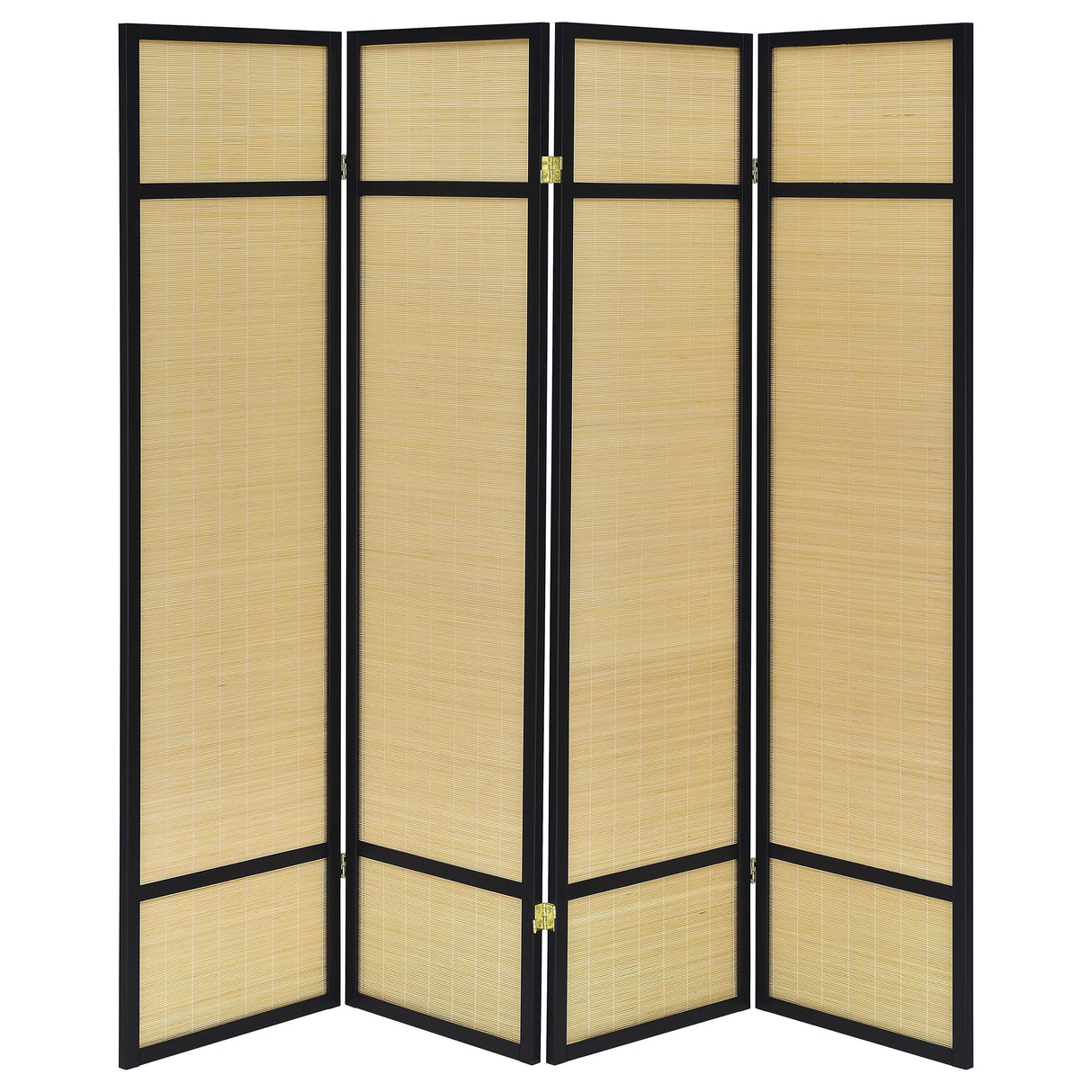  Coaster Furniture Pearce 961648 4-panel Bamboo Room Divider Folding Screen - Natural IMAGE 3