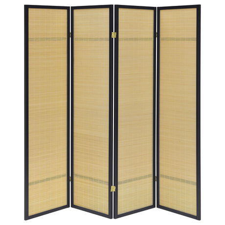  Coaster Furniture Pearce 961648 4-panel Bamboo Room Divider Folding Screen - Natural IMAGE 4