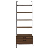 Coaster Furniture Owens 980074 96-inch 4-shelf Storage Wall Bookshelf - Walnut IMAGE 3