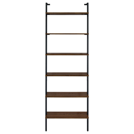  Coaster Furniture Owens 980072 96-inch 6-shelf Wall Bookshelf - Walnut IMAGE 2