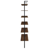  Coaster Furniture Owens 980072 96-inch 6-shelf Wall Bookshelf - Walnut IMAGE 4