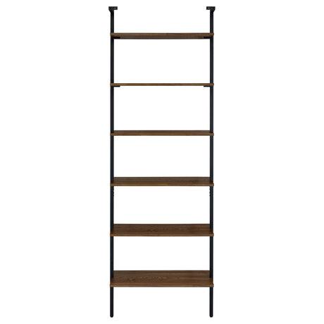  Coaster Furniture Owens 980072 96-inch 6-shelf Wall Bookshelf - Walnut IMAGE 6