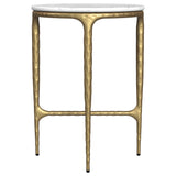  Coaster Furniture Baldwin 930081 Round Marble Top Side Table - White and Gold IMAGE 4