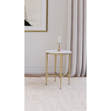  Coaster Furniture Baldwin 930081 Round Marble Top Side Table - White and Gold IMAGE 5