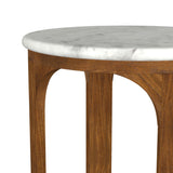  Coaster Furniture Berkeley 930080 Round Marble Top Side Table - White and Brown IMAGE 7