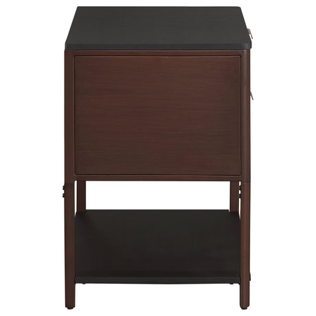  Coaster Furniture Zimmerlee 930221 2-Drawer Side Table with Shelf - Rust Brown IMAGE 7