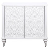  Coaster Furniture Cardella 950411 2-door Mandala Accent Cabinet - Distressed White IMAGE 2