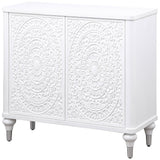  Coaster Furniture Cardella 950411 2-door Mandala Accent Cabinet - Distressed White IMAGE 4