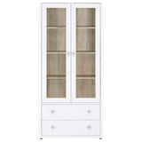  Coaster Furniture Hawthorne 953477 4-shelf Glass Door Tall Cabinet with Drawers - White IMAGE 3