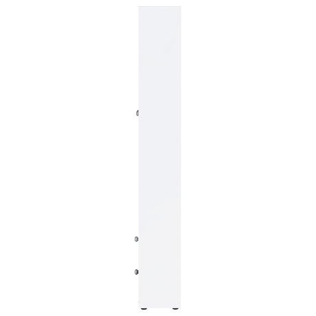  Coaster Furniture Hawthorne 953477 4-shelf Glass Door Tall Cabinet with Drawers - White IMAGE 5