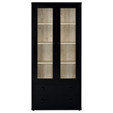  Coaster Furniture Hawthorne 953478 4-shelf Glass Door Cabinet with Drawers - Black IMAGE 3
