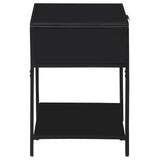  Coaster Furniture Amherst 930235 1-Drawer Radio Weave Cane Metal Bedside Table - Black IMAGE 7