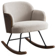  Coaster Furniture Paige 602625 Boucle Upholstered Mid Back Rocking Chair - Beige IMAGE 1