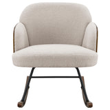  Coaster Furniture Paige 602625 Boucle Upholstered Mid Back Rocking Chair - Beige IMAGE 2
