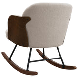  Coaster Furniture Paige 602625 Boucle Upholstered Mid Back Rocking Chair - Beige IMAGE 5
