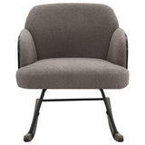  Coaster Furniture Paige 602626 Boucle Upholstered Mid Back Rocking Chair - Taupe IMAGE 2