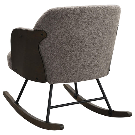  Coaster Furniture Paige 602626 Boucle Upholstered Mid Back Rocking Chair - Taupe IMAGE 5