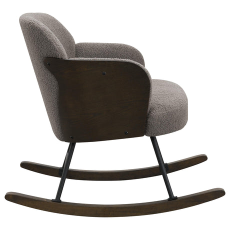  Coaster Furniture Paige 602626 Boucle Upholstered Mid Back Rocking Chair - Taupe IMAGE 7