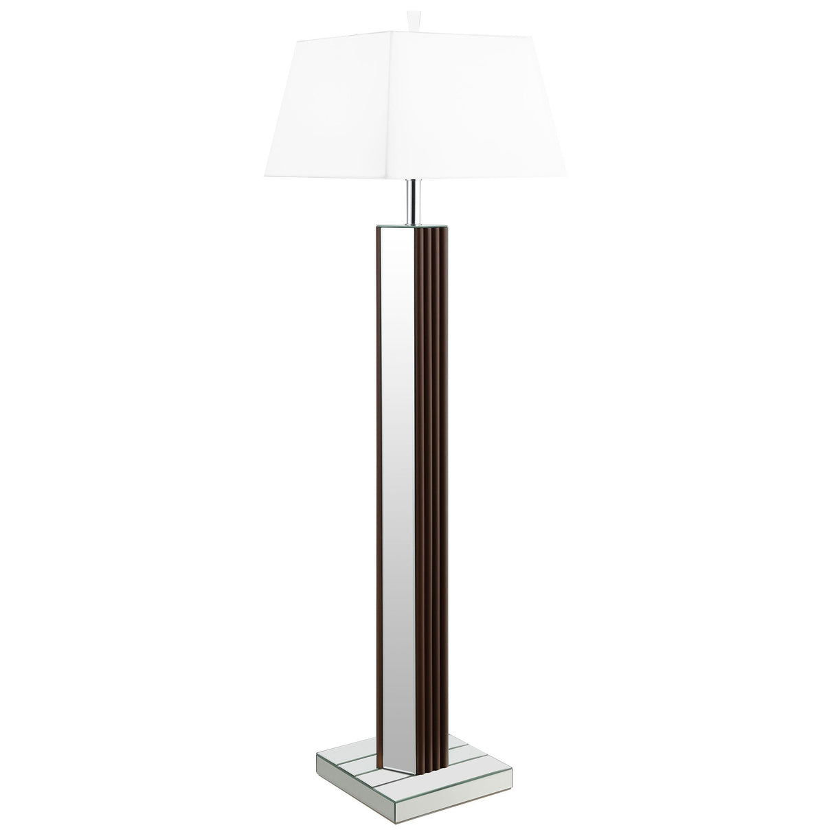  Coaster Furniture Elena 920178 67-inch Square Tapered Mirrored Floor Lamp - Brown IMAGE 1